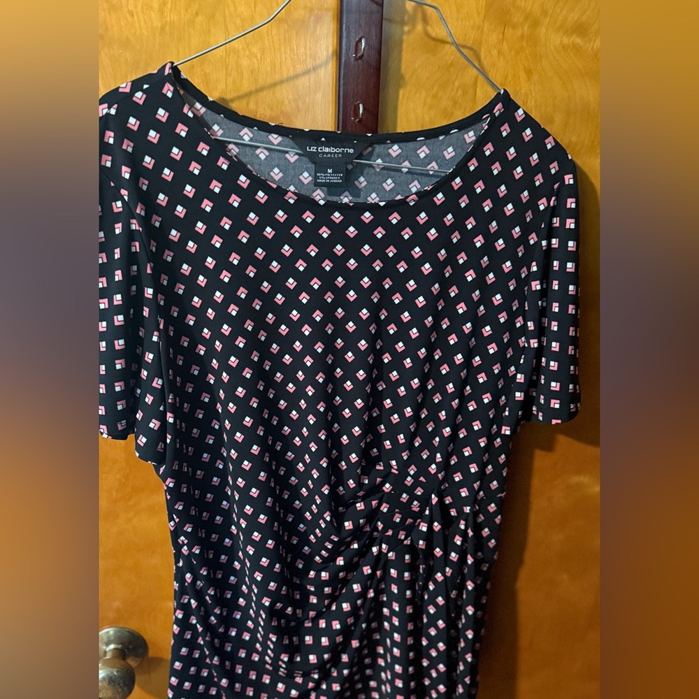 Liz Claiborne Black and Pink Blouse